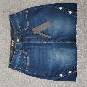 🆕️ C'EST TOI Black Label Cut Off Frayed Hem Denim Jean Mini Skirt SIZE: S